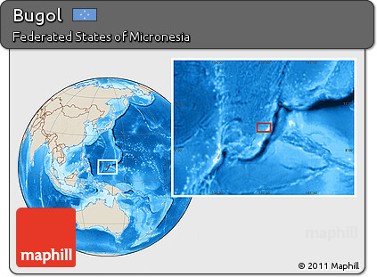 Shaded Relief Location Map of Bugol