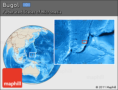 Shaded Relief Location Map of Bugol