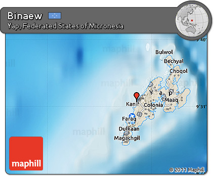Shaded Relief Map of Binaew