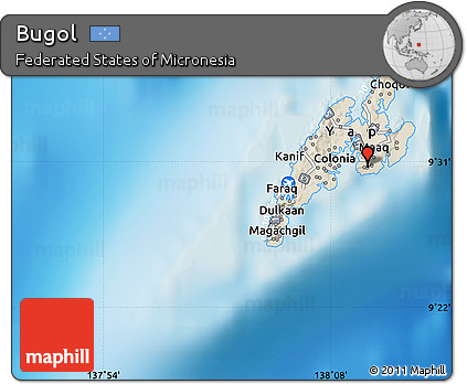 Shaded Relief Map of Bugol