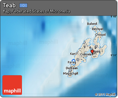 Shaded Relief Map of Teab
