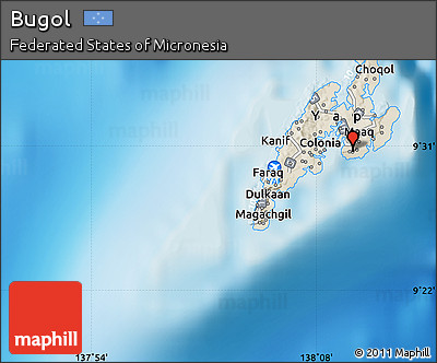 Shaded Relief Map of Bugol