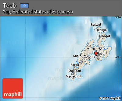 Shaded Relief Map of Teab