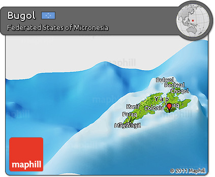 Physical Panoramic Map of Bugol