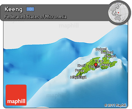 Physical Panoramic Map of Keeng