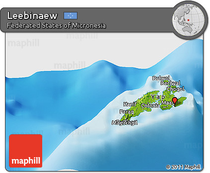 Physical Panoramic Map of Leebinaew