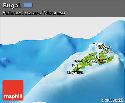 Physical Panoramic Map of Bugol