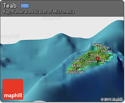 Satellite Panoramic Map of Teab