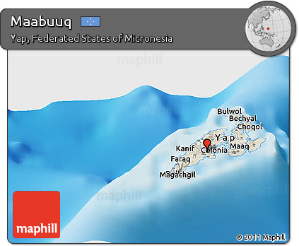 Shaded Relief Panoramic Map of Maabuuq