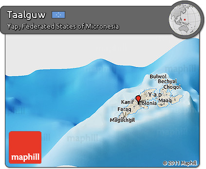 Shaded Relief Panoramic Map of Taalguw