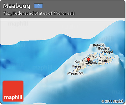 Shaded Relief Panoramic Map of Maabuuq