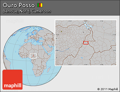 Gray Location Map of Ouro Posso