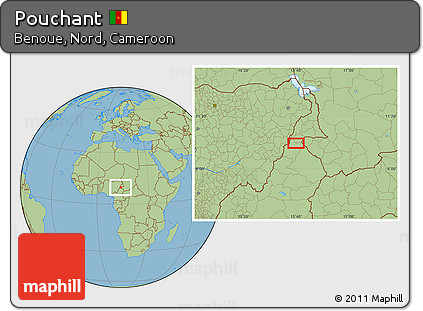 Savanna Style Location Map of Pouchant