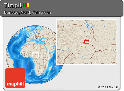 Shaded Relief Location Map of Timpil
