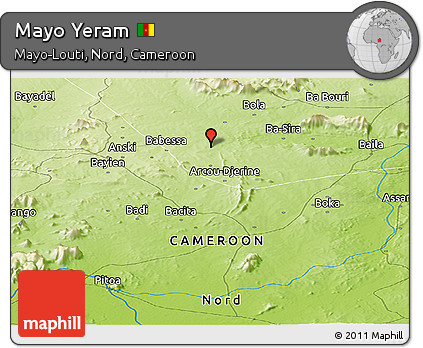 Physical Panoramic Map of Mayo Yeram