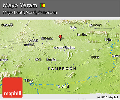 Physical Panoramic Map of Mayo Yeram