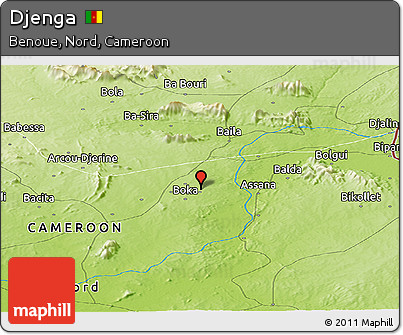 Physical Panoramic Map of Djenga
