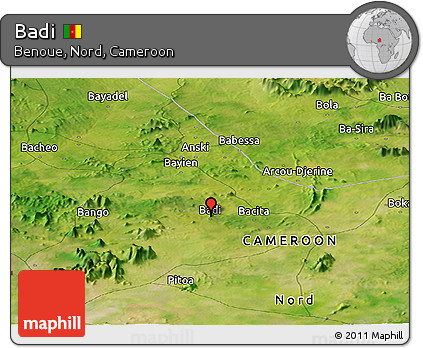 Satellite Panoramic Map of Badi