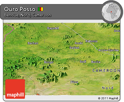 Satellite Panoramic Map of Ouro Posso