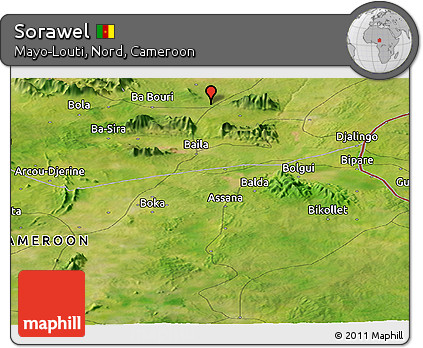 Satellite Panoramic Map of Sorawel