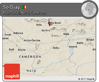 Shaded Relief Panoramic Map of So-Djay
