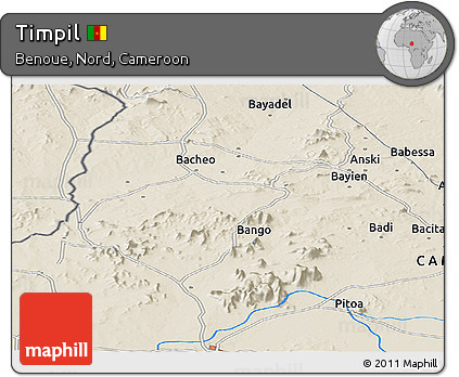 Shaded Relief Panoramic Map of Timpil