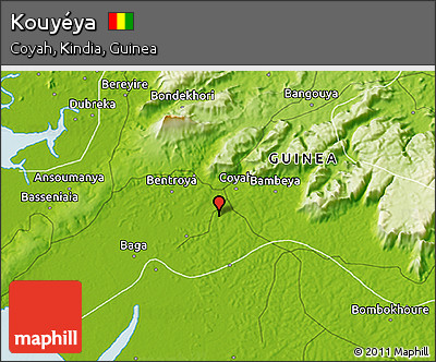 Physical 3D Map of Kouyéya