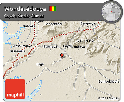 Shaded Relief 3D Map of Wondésédouya