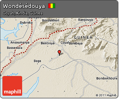 Shaded Relief 3D Map of Wondésédouya