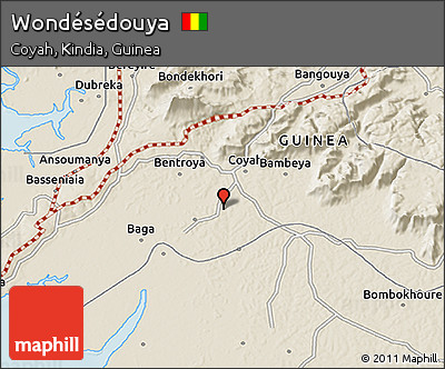 Shaded Relief 3D Map of Wondésédouya