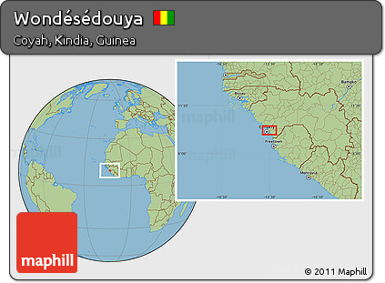 Savanna Style Location Map of Wondésédouya
