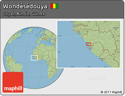 Savanna Style Location Map of Wondésédouya