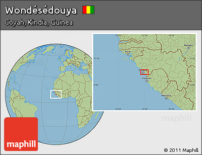 Savanna Style Location Map of Wondésédouya