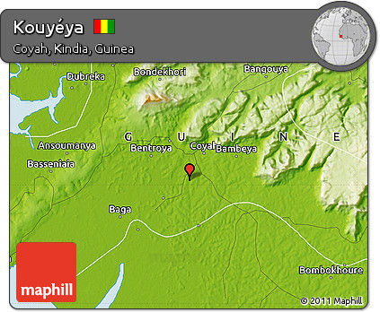 Physical Map of Kouyéya