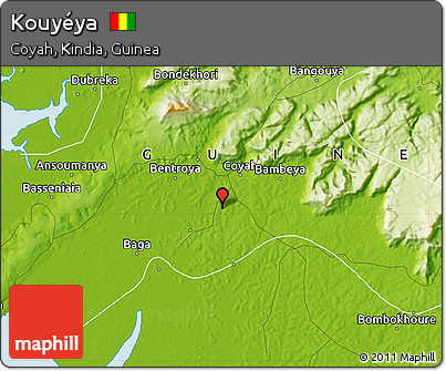 Physical Map of Kouyéya