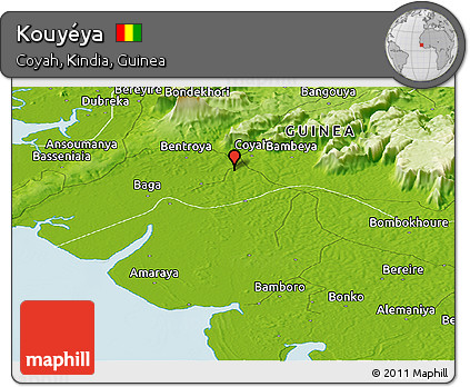 Physical Panoramic Map of Kouyéya