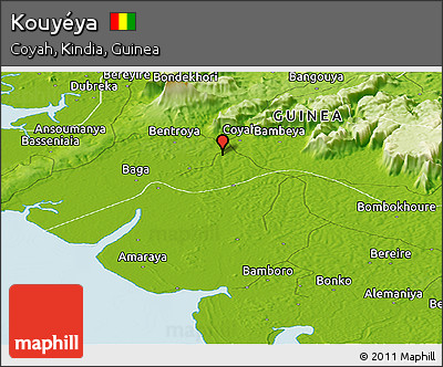 Physical Panoramic Map of Kouyéya
