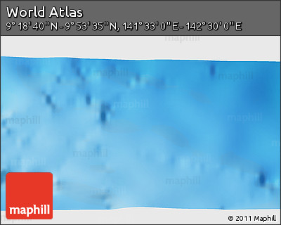 Physical 3D Map of the Area around 9° 36' 8" N, 142° 1' 30" E