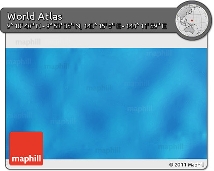 Physical 3D Map of the Area around 9° 36' 8" N, 143° 43' 29" E