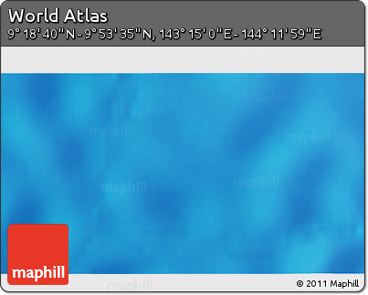 Physical 3D Map of the Area around 9° 36' 8" N, 143° 43' 29" E