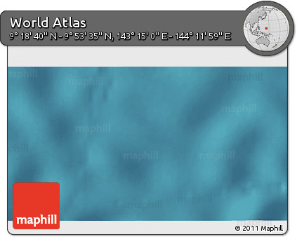 Satellite 3D Map of the Area around 9° 36' 8" N, 143° 43' 29" E