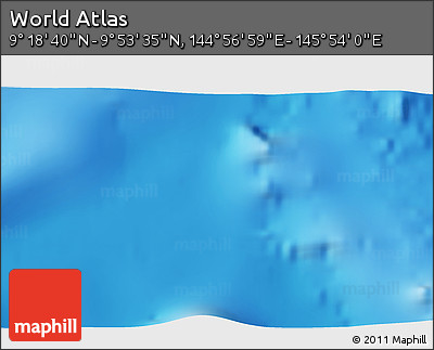Physical 3D Map of the Area around 9° 36' 8" N, 145° 25' 30" E
