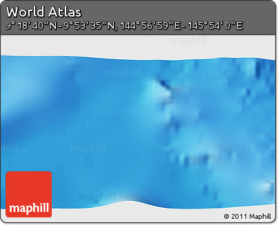 Physical 3D Map of the Area around 9° 36' 8" N, 145° 25' 30" E