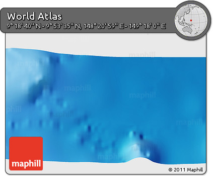 Physical 3D Map of the Area around 9° 36' 8" N, 148° 49' 29" E