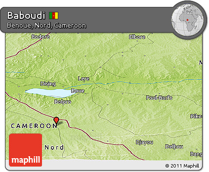 Physical Panoramic Map of Baboudi