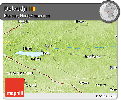 Physical Panoramic Map of Daloudji