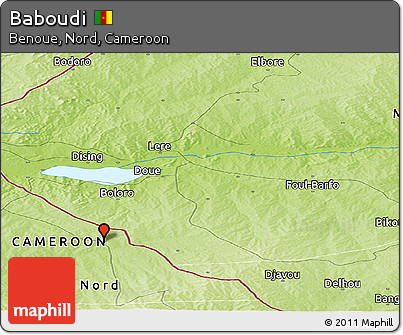 Physical Panoramic Map of Baboudi