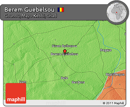 Political 3D Map of Berem Guebelsou