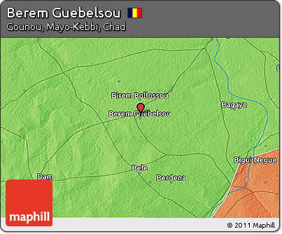 Political 3D Map of Berem Guebelsou