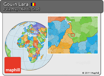 Political Location Map of Gouin Lara